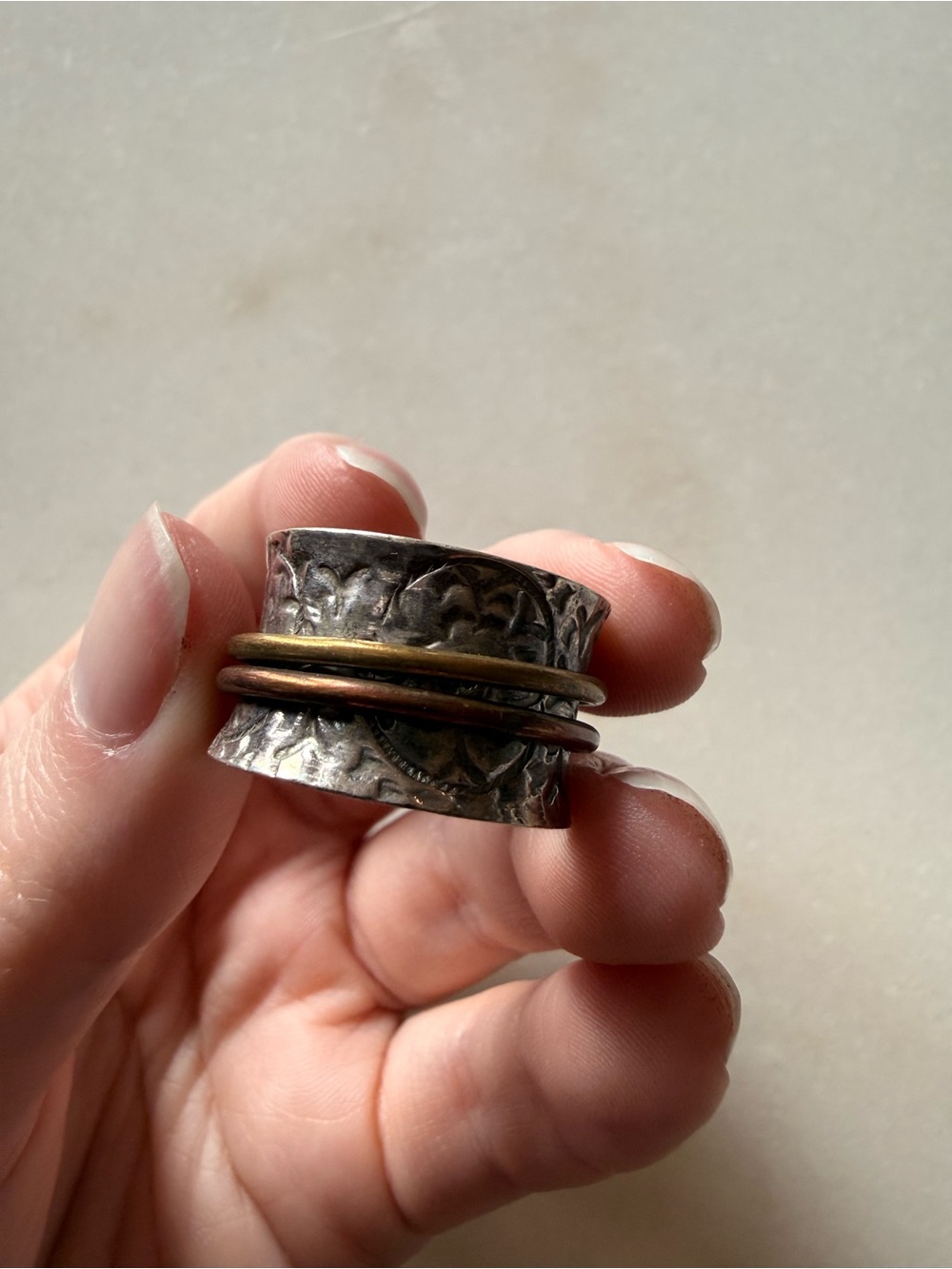 Sterling Silver Fidget Spinner Ring - Picture 2 of 4